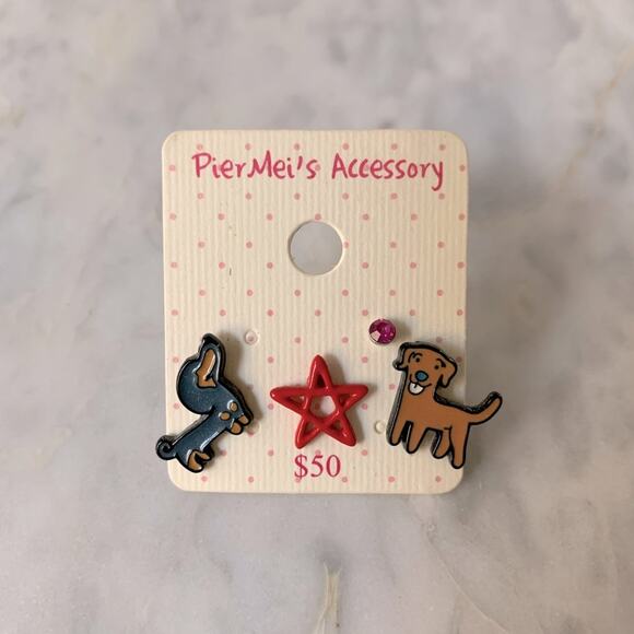 Dachshund & Labrador/Golden Retriever Stud Earring Set - Picture 2 of 3